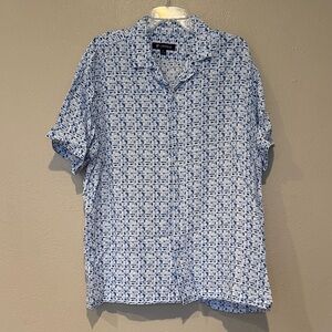 Daniel Cremieux Blue and White Patterned Shirt